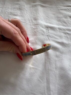 Dior Light Blue and Gold Christian Dior Cuff Bracelet